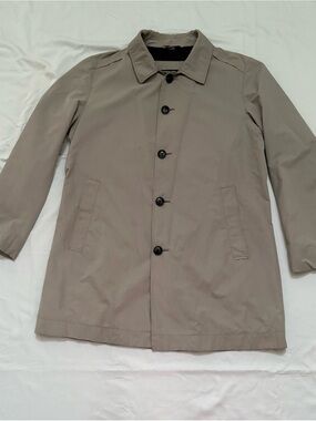 Hugo Boss Mens Trench Coat Jacket sz 40R Beige Classic